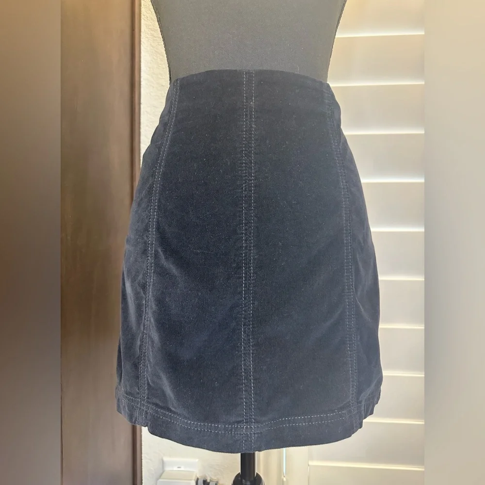 NWOT Free People Corduroy Mini Skirt, Black
